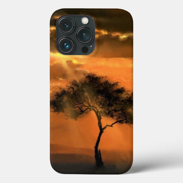 Sunrise Tree Sunbeams iPhone Case (Back)