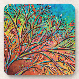 Sunrise Treetop Birds II Coaster