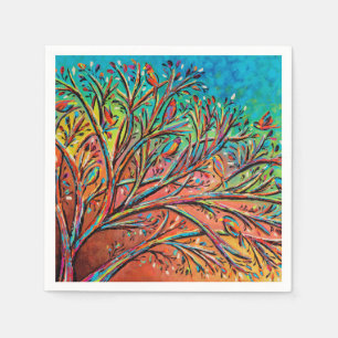 Sunrise Treetop Birds II Napkin