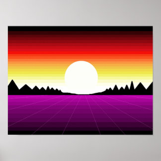 Sunrise Vaporwave Poster