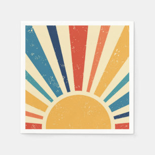 Sunrise Vintage I Retro Sun I Boho Sunshine Napkin