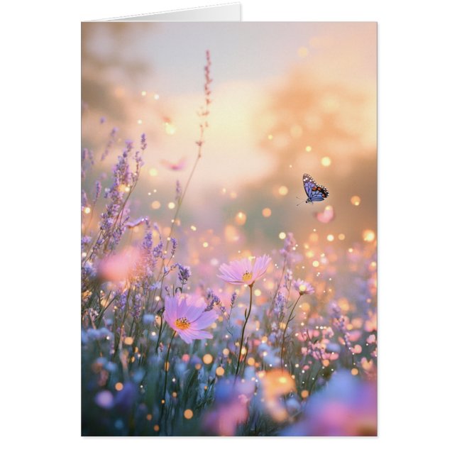 Sunrise Wildflower Blank Greeting Card (Front)