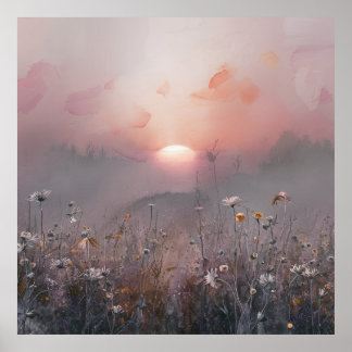 Sunrise & Wildflowers Poster
