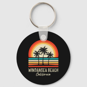 Sunrise Windansea Beach Palm Trees California Summ Keychain