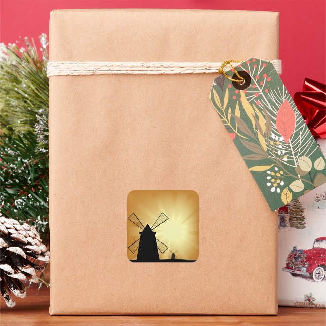 Sunrise Windmills Square Sticker (Creator Uploaded)