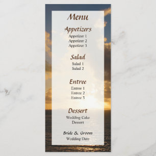 Sunrise With Clouds St. Martin Wedding Menu... Menu
