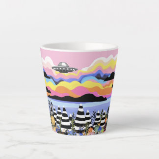 Sunrise with UFO Latte Mug