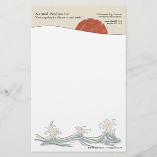 Sunrise with water splash letterhead