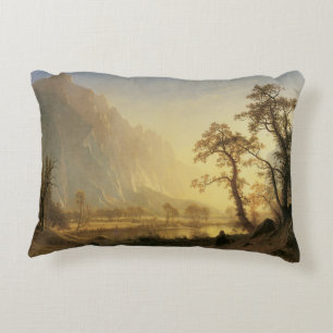 Sunrise, Yosemite Valley by Albert Bierstadt Accent Pillow