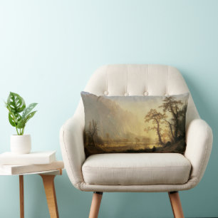 Sunrise, Yosemite Valley by Albert Bierstadt Lumbar Pillow