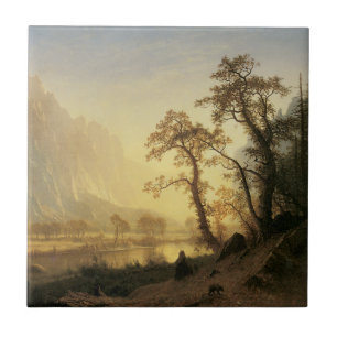 Sunrise, Yosemite Valley by Albert Bierstadt Tile