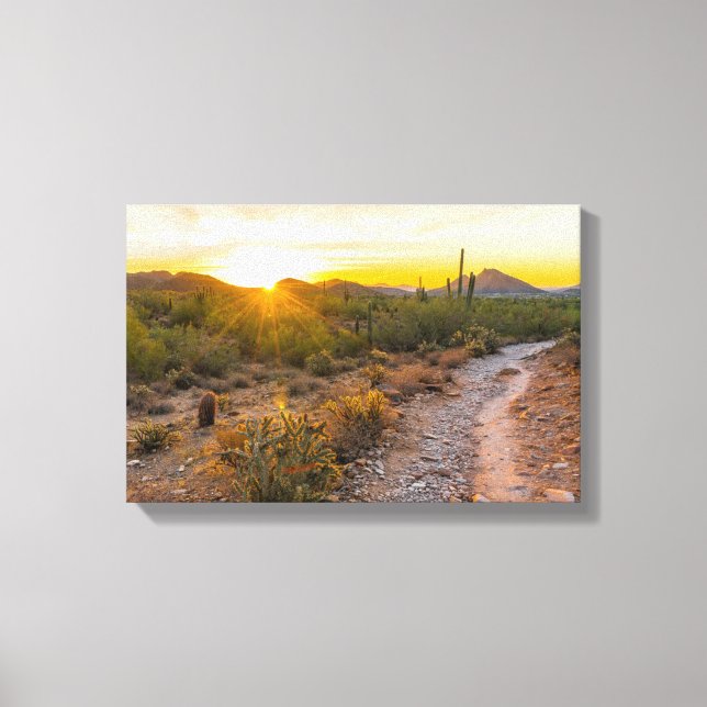 Sunrize Over Arizona Trail Canvas Print (Front)