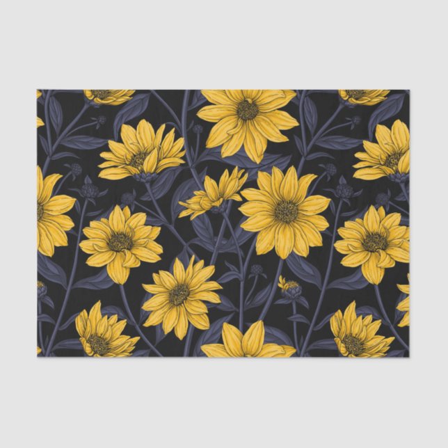 Sunroot, wild sunflower in yellow and blue tissue paper (Front)