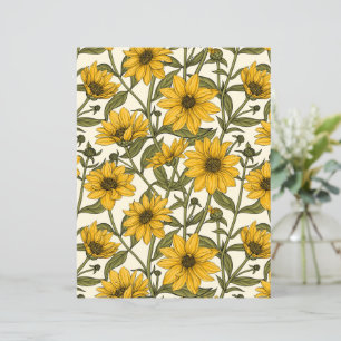 Sunroot, wild sunflower on off white