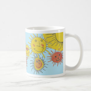 Suns drawn by children coffee mug