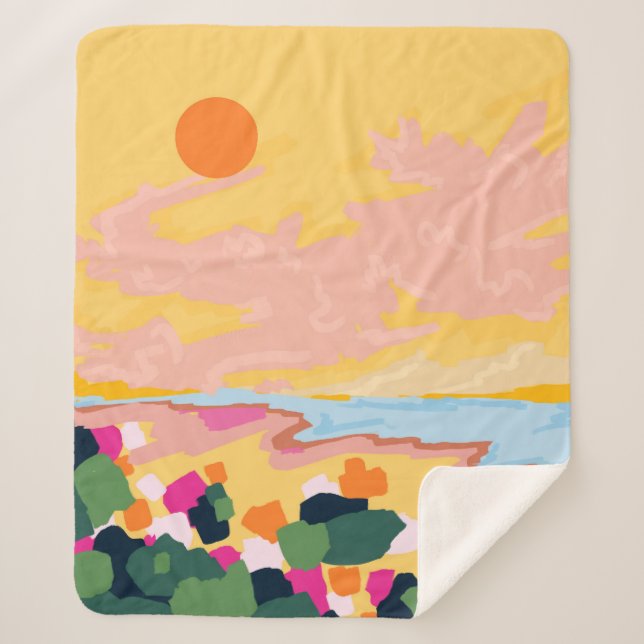 Sun's Embrace Sherpa Blanket (Front)