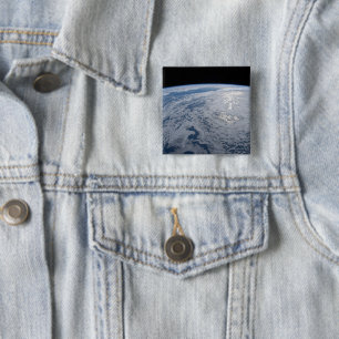 Sun's Glint Beaming On The South Pacific Ocean. 2 Inch Square Button