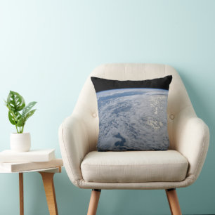 Sun's Glint Beaming On The South Pacific Ocean. Throw Pillow