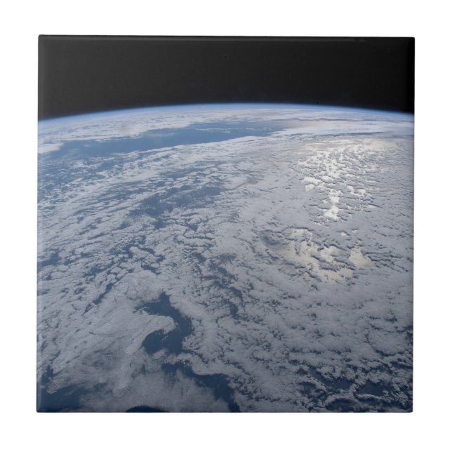 Sun's Glint Beaming On The South Pacific Ocean. Tile (Front)