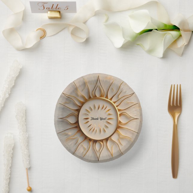 "Sun's Golden Touch" Paper Plate (Wedding)