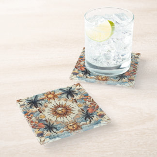 Sun's in Paradise Glass Coaster