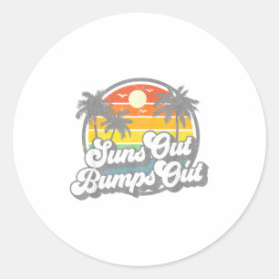 Suns Out Bumps Out Beach Funny Pregnancy Cute Mate Classic Round Sticker