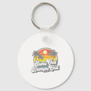 Suns Out Bumps Out Beach Funny Pregnancy Cute Mate Keychain