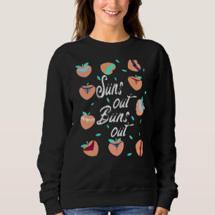 Suns Out Buns Out Bikini Cute Hearts Peaches Summe Sweatshirt