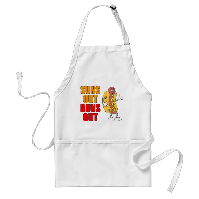 Suns Out Buns Out Funny Hot Dog Apron (Front)