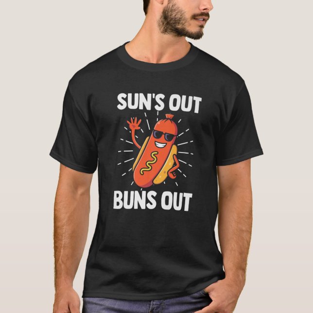 Sun's Out Buns Out Hot Dog Costume T-Shirt (Front)