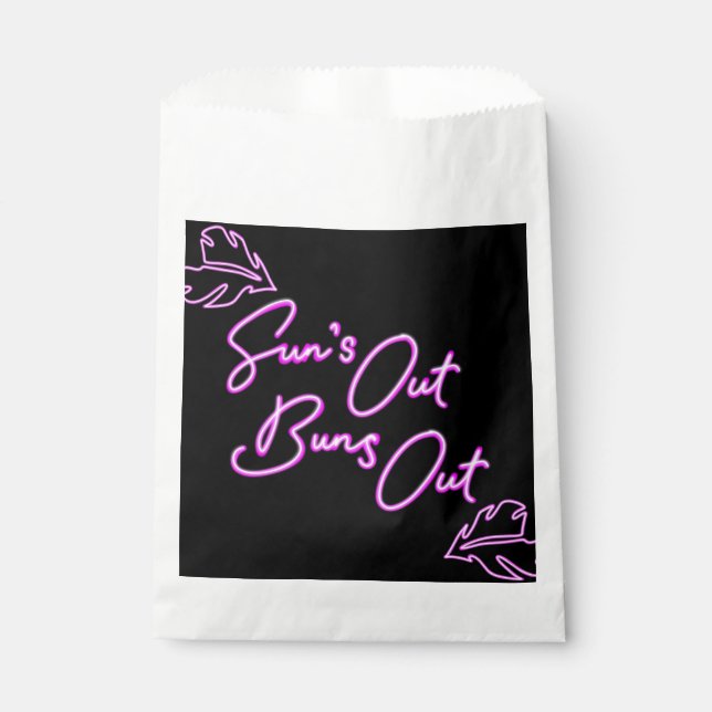 Suns Out Buns Out Summer BBQ Hamburger Favour Bag (Front)