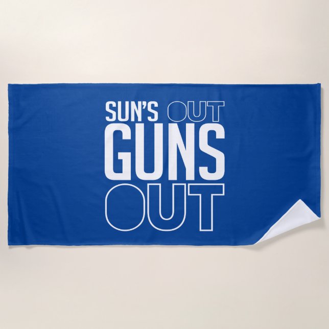 Sun's out Guns out Beach Towel (Front)
