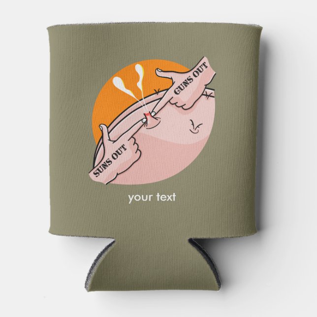 Suns Out Guns Out, Funny Gym Motivation Can Cooler (Front)