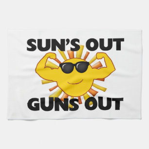 Sun's Out Guns Out Kitchen Towel