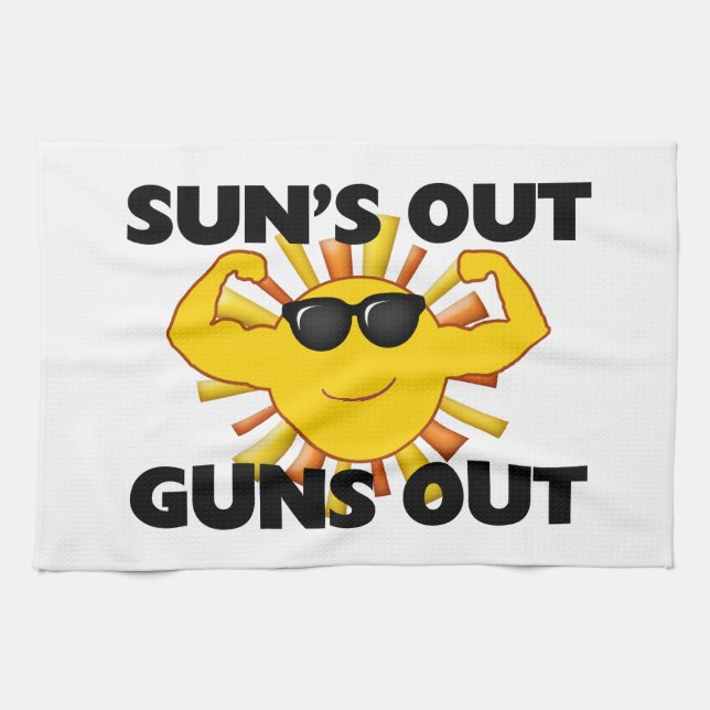 Sun's Out Guns Out Kitchen Towel (Horizontal)
