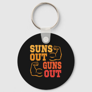 Suns Out Guns Out Out Muscles Bodybuilding Weightl Keychain