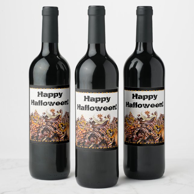 SUNS! SUNSHINE! HAPPY HALLOWEEN! :) WINE LABEL (Bottles)