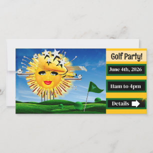 SUNS! SUNSHINE! SUNNY DAY OF GOLF! HOLIDAY CARD