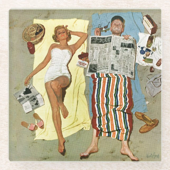 Sunscreen? Glass Coaster (Front)