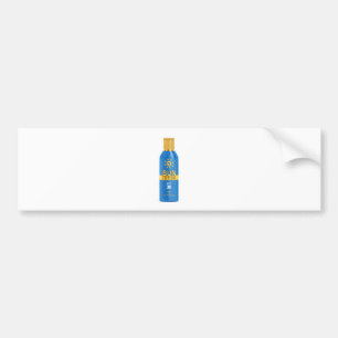 Sunscreen lotion on white bumper sticker