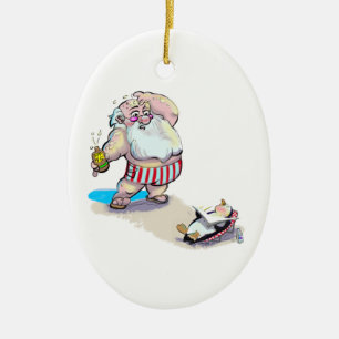 sUnScReEn sAnTa Ceramic Ornament