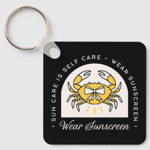 Sunscreen spf sun uv protection reminder quotes keychain