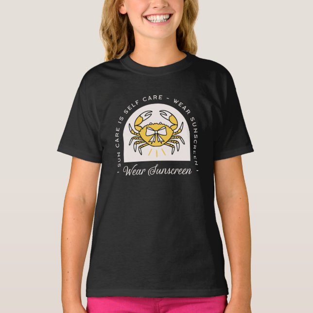 Sunscreen spf sun uv protection reminder quotes T-Shirt (Front)