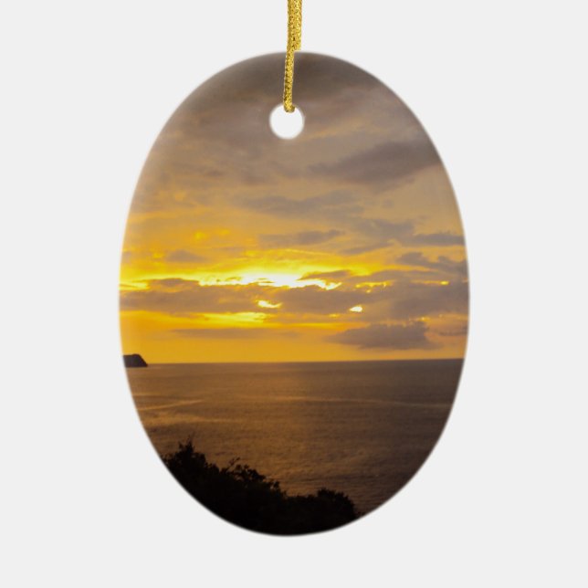 Sunset 2 Costa Rica Ceramic Ornament (Front)