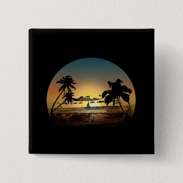 Sunset 2 Inch Square Button (Front)