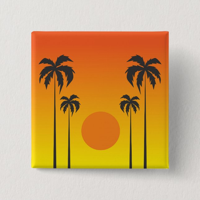 Sunset 2 Inch Square Button (Front)