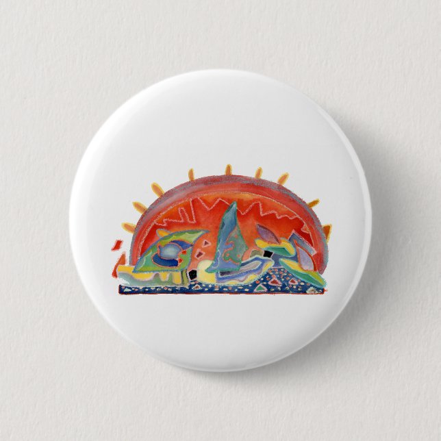 Sunset 2 over Cannes, customizable Inch Round Button (Front)