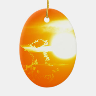 sunset 3 ceramic ornament