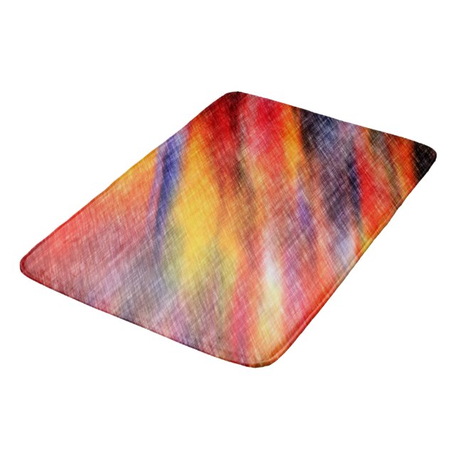 Sunset Abstract Colour Bath Mat Colourful (Angled)