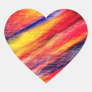 Sunset Abstract Colours Heart - Sticker